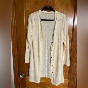 Cream Button-Up Women's Sweater
